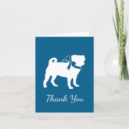 Tarjeta De Agradecimiento Celebración del tema azul Pug Fiesta