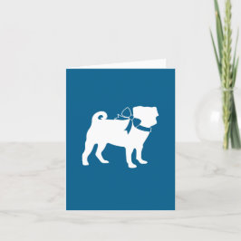 Tarjeta De Agradecimiento Celebración del tema azul Pug Fiesta