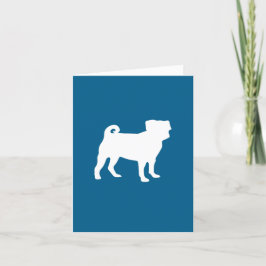 Tarjeta De Agradecimiento Celebración del tema azul Pug Fiesta