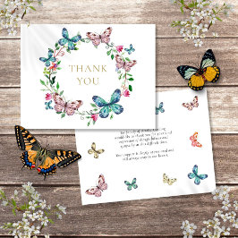 Tarjeta De Agradecimiento Celebración Funeral de Mariposas de la Vida