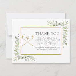 Tarjeta De Agradecimiento Celebración Funeral De Vida Verde Golfista