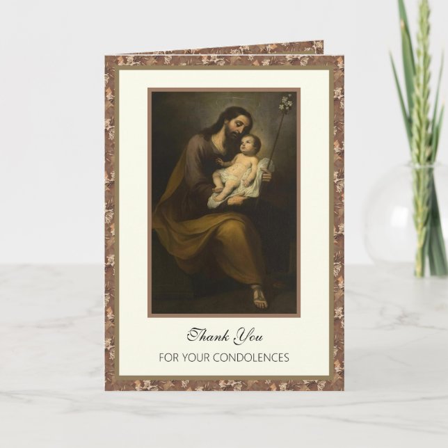 Tarjeta De Agradecimiento Celebración funeraria de la vida gracias religioso (Anverso)