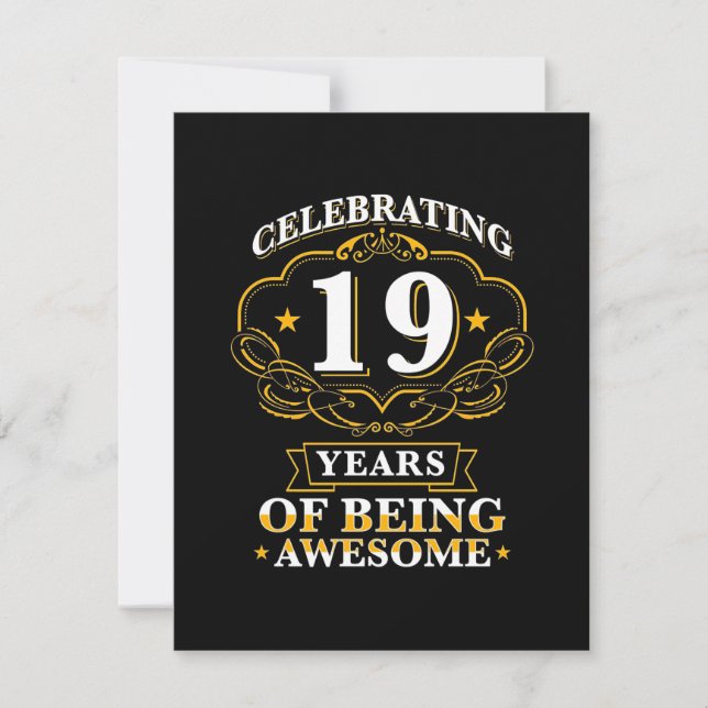 Tarjeta De Agradecimiento Celebrando 19 Años De Ser Increíble (Anverso)