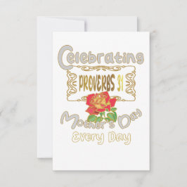 Tarjeta De Agradecimiento Celebrando los proverbios 31 el día de la madre to
