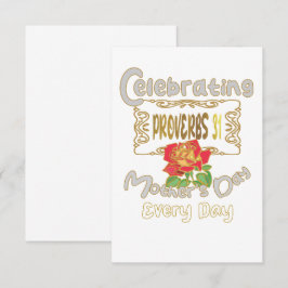 Tarjeta De Agradecimiento Celebrando los proverbios 31 el día de la madre to