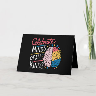 Tarjeta De Agradecimiento Celebrar Mentes de Todo Tipo Conciencia del Autism
