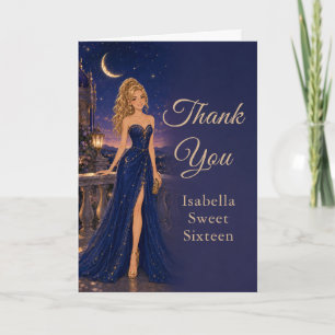 Tarjeta de agradecimiento Celestial Blue Sweet Six