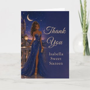 Tarjeta de agradecimiento Celestial Blue Sweet Six