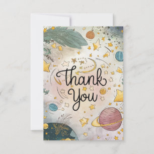Tarjeta De Agradecimiento Celestial Chic Simple Editable