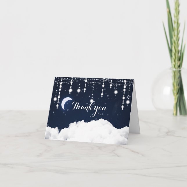 Tarjeta de agradecimiento celestial de cielo estre (Anverso)