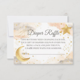 Tarjeta De Agradecimiento Celestial Diaper Raffle Card | Gold Stars