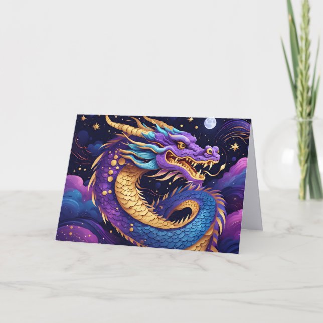 Tarjeta De Agradecimiento celestial dragon greeting card  (Anverso)