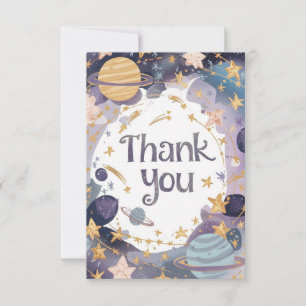 Tarjeta De Agradecimiento Celestial editable Cute Starry