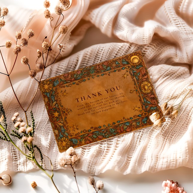 Tarjeta De Agradecimiento Celestial Mystic Baroque Wedding (Subido por el creador)