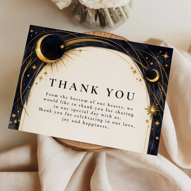 Tarjeta De Agradecimiento Celestial Night Garden Wedding (Subido por el creador)