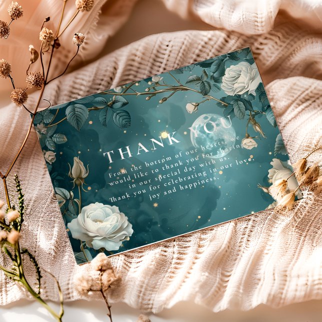 Tarjeta De Agradecimiento Celestial Night Garden Wedding (Subido por el creador)