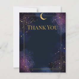 Tarjeta de agradecimiento celestial oscura | Estre