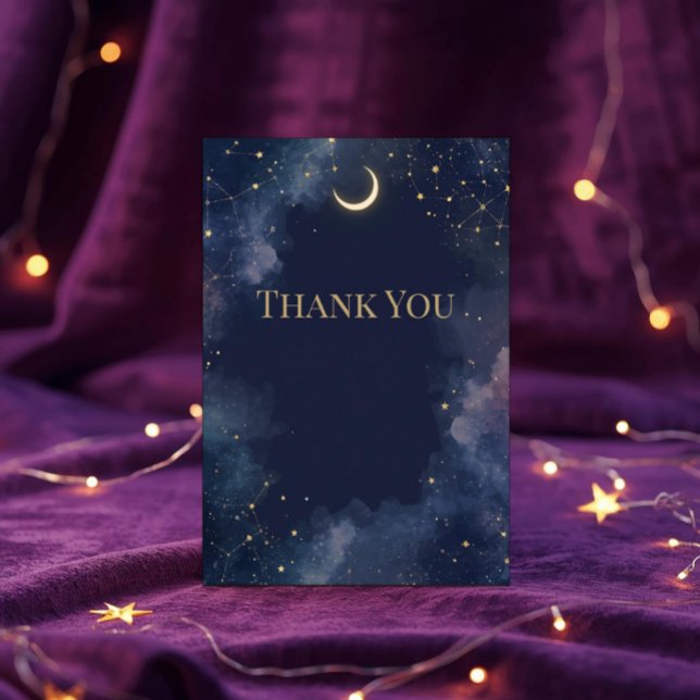 Tarjeta de agradecimiento celestial oscura | Luna  (Subido por el creador)