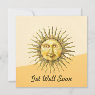 Tarjeta De Agradecimiento Celestial Sun Face Colorblock Get Well Card