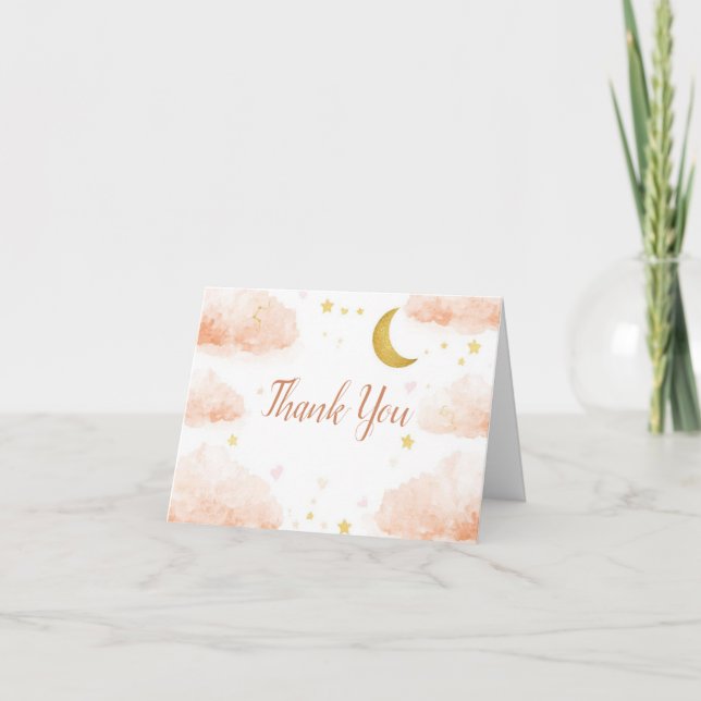 Tarjeta De Agradecimiento Celestial Thank You Card | Watercolor Clouds (Anverso)