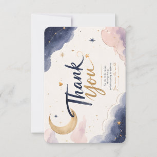 Tarjeta de agradecimiento celestial y caprichosa