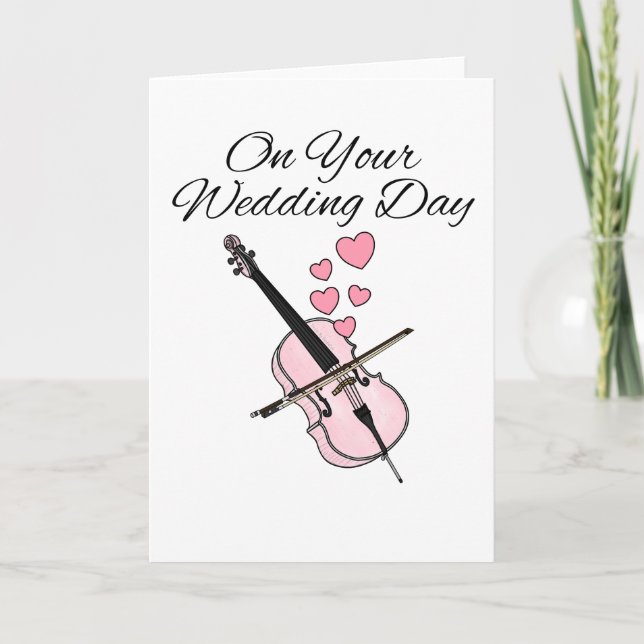Tarjeta De Agradecimiento Cello Boda Card Cellist String Músico (Anverso)