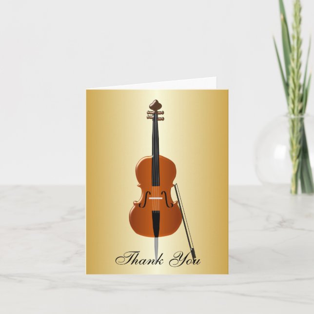 Tarjeta De Agradecimiento Cello Gracias (Anverso)