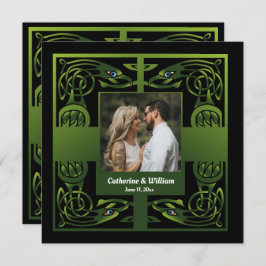 Tarjeta De Agradecimiento Celta irlandesa verde tradicional