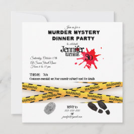 Tarjeta De Agradecimiento Cena de cumpleaños misteriosa de asesinato escena 