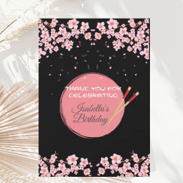 Tarjeta De Agradecimiento Cena japonesa de Hibachi para fiesta de cumpleaños