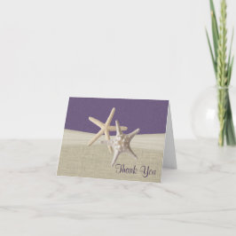 Tarjeta De Agradecimiento Cenefa de playa y estrella de mar Agradecido