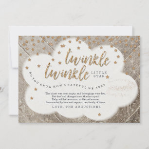 Tarjeta De Agradecimiento Centelleo del centelleo poca estrella Baby Shower