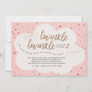 Tarjeta De Agradecimiento Centelleo del centelleo pocos chicas Baby Shower
