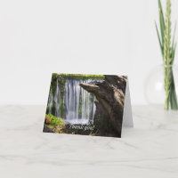 Tarjeta de agradecimiento centrada en cascada