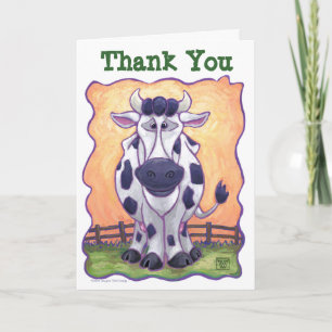 Tarjeta De Agradecimiento Centro de Fiesta de la Vaca