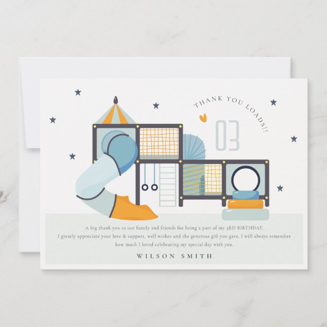 Tarjeta De Agradecimiento Centro de juego suave gimnasio de selva interior c (Anverso)