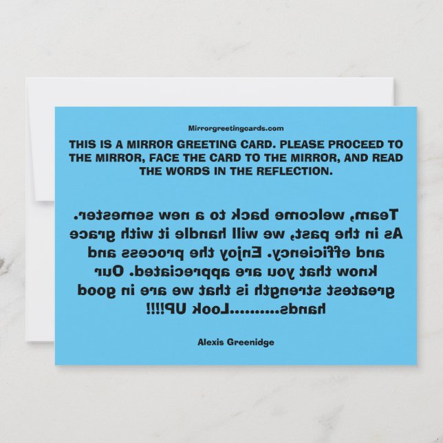 Tarjeta De Agradecimiento CEOFC1046AG - Equipo (Reverso)