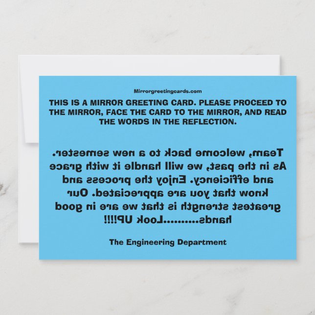 Tarjeta De Agradecimiento CEOFC1046ED - Equipo (Reverso)