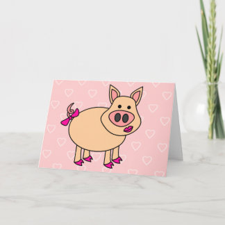 Tarjeta De Agradecimiento Cerdo Personalizado