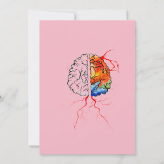 Tarjeta De Agradecimiento Cerebro humano arcoíris