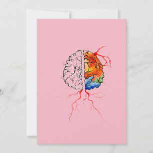 Tarjeta De Agradecimiento Cerebro humano del arco iris