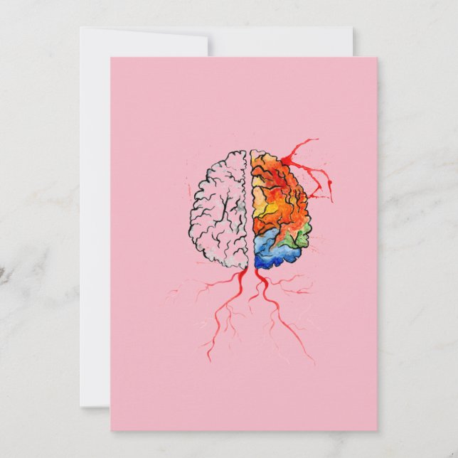 Tarjeta De Agradecimiento Cerebro humano del arco iris (Anverso)