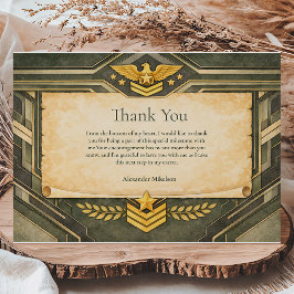 Tarjeta De Agradecimiento Ceremonia Clásica de Graduación Militar