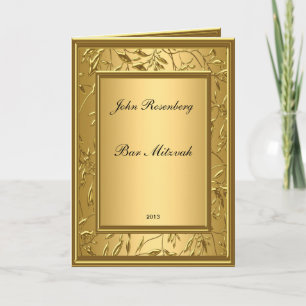 Tarjeta De Agradecimiento Ceremonia popular de Bar Mitzvah de oro