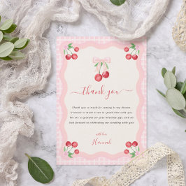 Tarjeta De Agradecimiento Cereza en lo Alto | Desayuno para la Novia