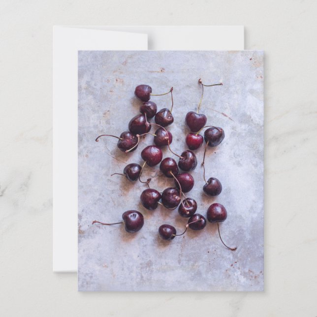 Tarjeta De Agradecimiento Cerezas (Anverso)