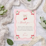 Tarjeta De Agradecimiento Cerezo arriba | Ducha de novia<br><div class="desc">Las bellas tarjetas diseñadas hacen que sea una brisa para expresar tu gratitud. Envíe un sincero agradecimiento con esta tarjeta de agradecimiento a esta dulce dueña de novia. Magnífica ducha de novia con temática de cerezo con una paleta de color rosa y rojo cereza que crea un ambiente de cadera...</div>