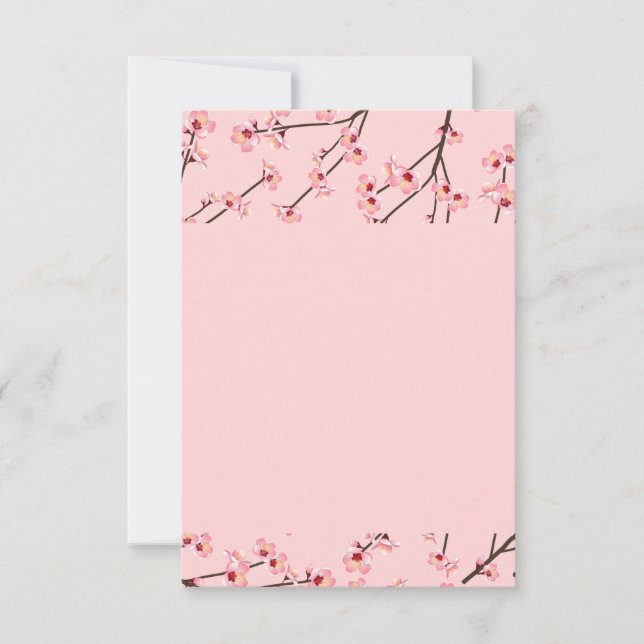 Tarjeta De Agradecimiento Cerezo en flor (Anverso)