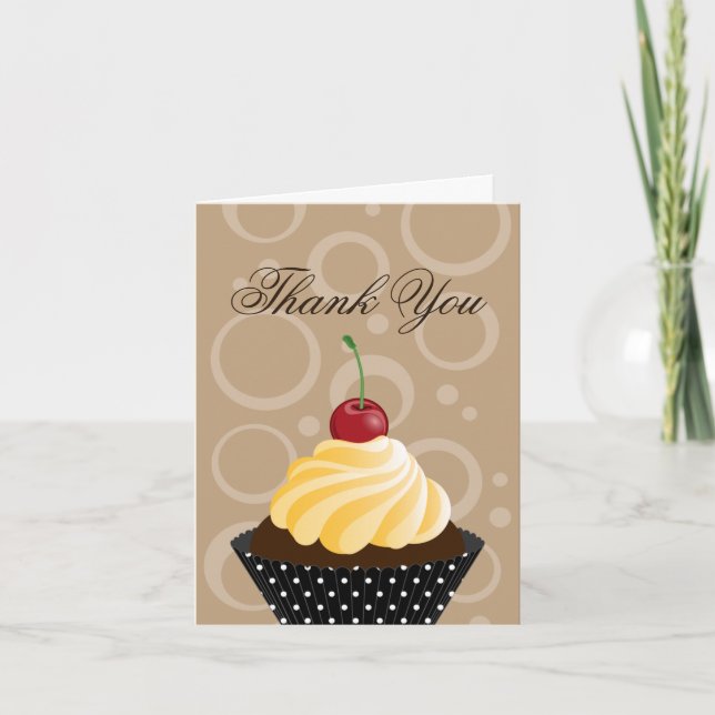 Tarjeta De Agradecimiento Cerezo Pastel Panadería Gracias Cartas (Anverso)