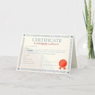 Tarjeta De Agradecimiento Certificado de Excelencia en el Embarcadero: aprob
